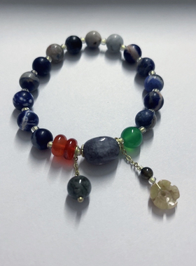 爆款天然绿玉髓三圈叠戴手链女新中式国风旗袍汉服玛瑙手串