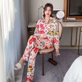 Кунжутное масло, осенняя шелковая пижама, мультяшный летний лонгслив, тонкий комплект, 2021 года, популярно в интернете