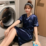 Летняя шелковая милая тонкая сексуальная шифоновая пижама, короткий рукав, большой размер, в корейском стиле