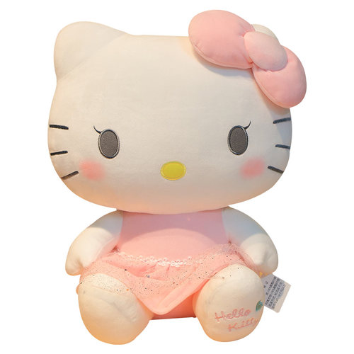 正版凯蒂猫咪玩偶抱睡公仔可爱毛绒玩具女孩KT猫娃娃睡觉女生抱枕 - 图3
