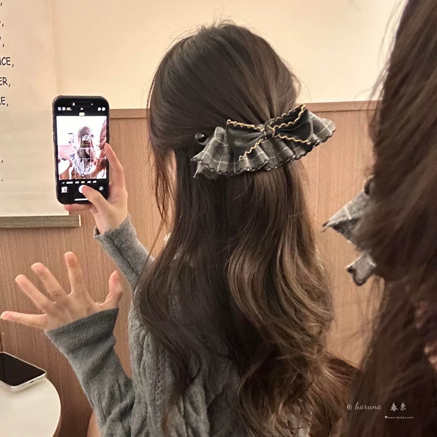 韩系新款可露丽香蕉夹女后脑勺盘发夹马尾夹竖夹蝴蝶结百搭发饰品 - 图3