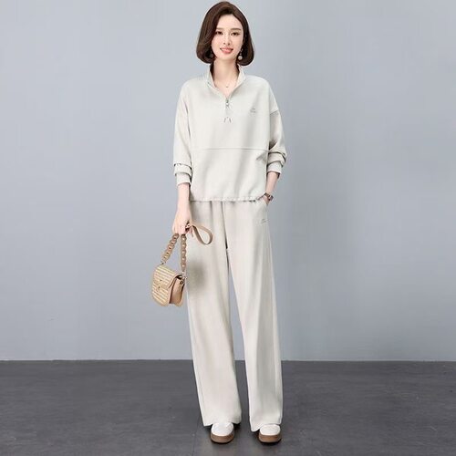 2026春季超火两件套装女新款休闲运动时尚中年妈妈卫衣搭配一整套 - 图0