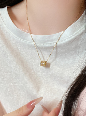 小蛮腰高级感钛钢项链女微镶锆石小众设计潮流行首饰小清新锁骨链