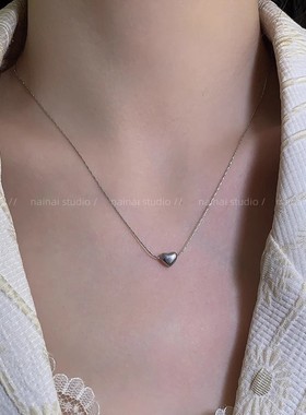 小爱心吊坠钛钢项链2025新款高级感小众设计简约气质锁骨链女配饰