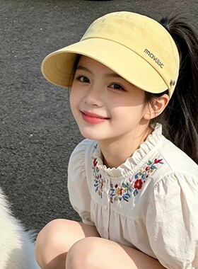 女童空顶大檐防晒遮阳帽速干