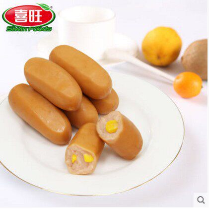 喜旺香甜玉米肠160g*5袋冷切肠 真空包装即食肠类玉米肠零食香肠 - 图0