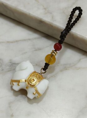 原创象牙果马年复古时尚精致百搭小马毛衣链高级感长项链钥匙扣