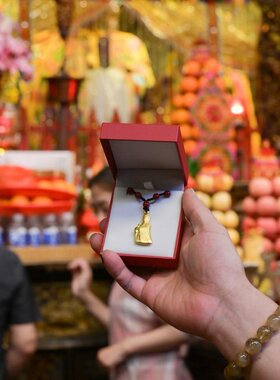 古法黄铜镀金平安妈祖吊坠项坠关公项坠观音平安扣好运项链爆款