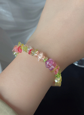 天然石手作款新中式彩色手链