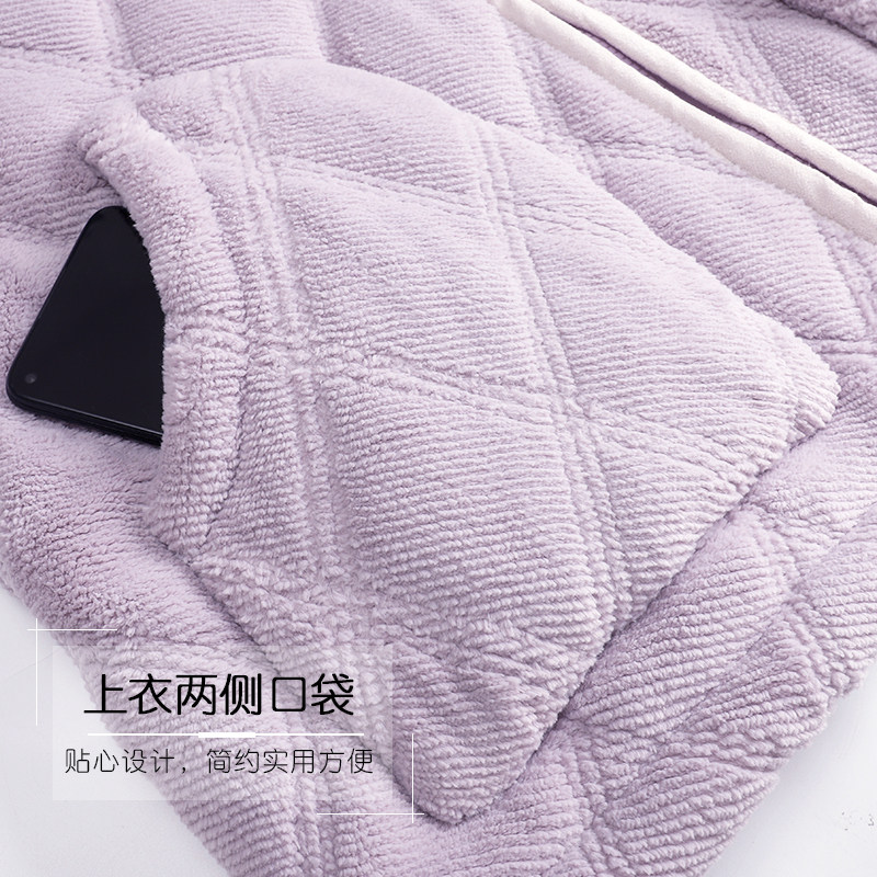 猫人冬季珊瑚绒女睡衣三层夹棉保暖加绒加厚法兰绒家居服套装,淘宝优惠券,粉丝福利购,淘宝优惠卷