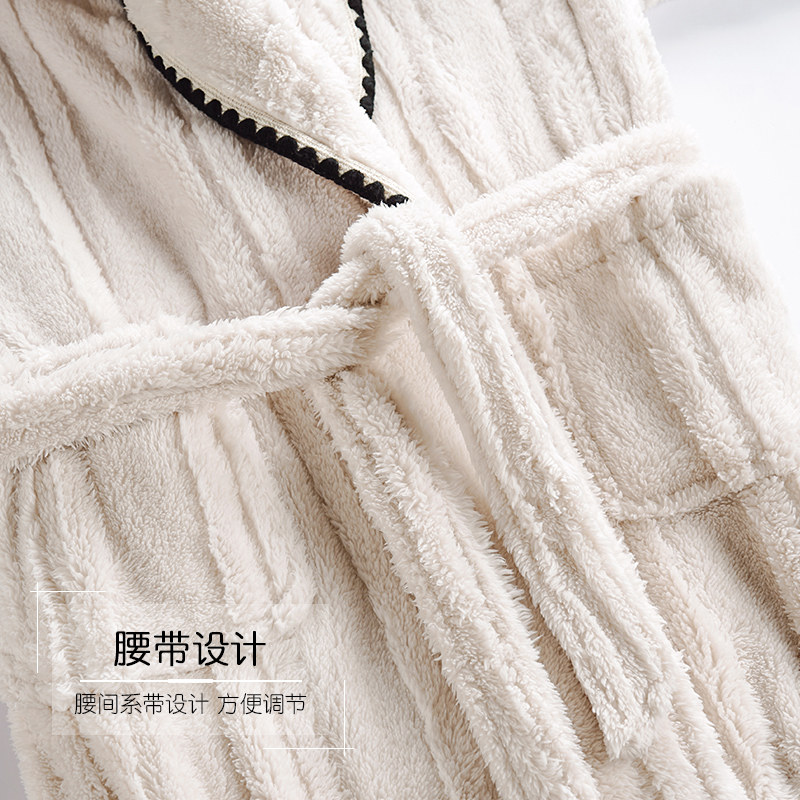 猫人睡袍女冬季珊瑚绒加厚加绒中长款浴袍睡衣秋冬法兰绒浴衣,淘宝优惠券,粉丝福利购,淘宝优惠卷