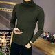 Men's solid color turtleneck plus velvet thickened sweater