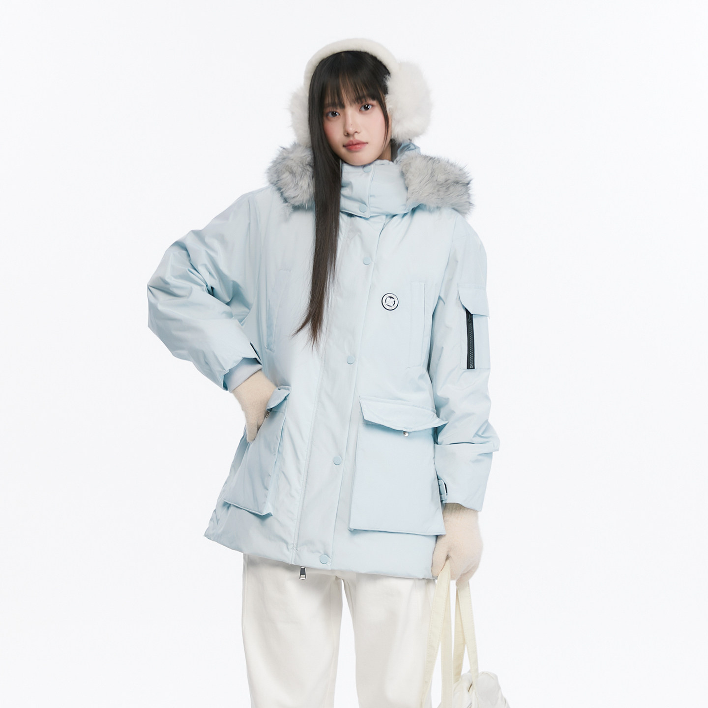 King Prince三防面料中长款连帽派克羽绒服女冬季保暖白鸭绒外套,淘宝优惠券,粉丝福利购,淘宝优惠卷