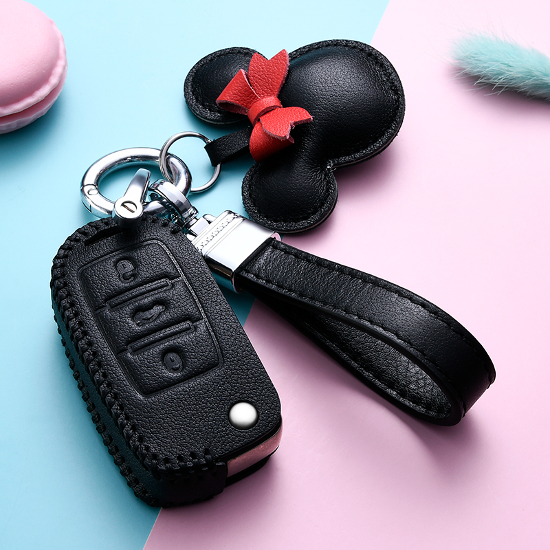 专用大众高尔夫7钥匙套女2021款嘉旅7.5高尔夫6高档真皮汽车扣包 - 图3