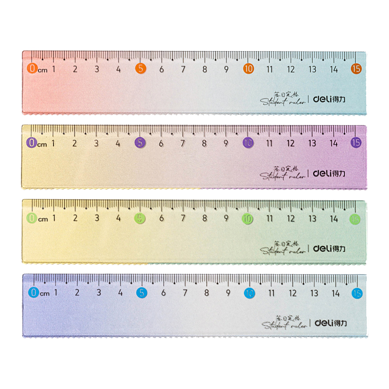 得力透明直尺子小学生专用波浪尺20cm直尺15cm多功能尺子学生文具长尺子一年级二年级划线尺划线神器儿童尺子-图3