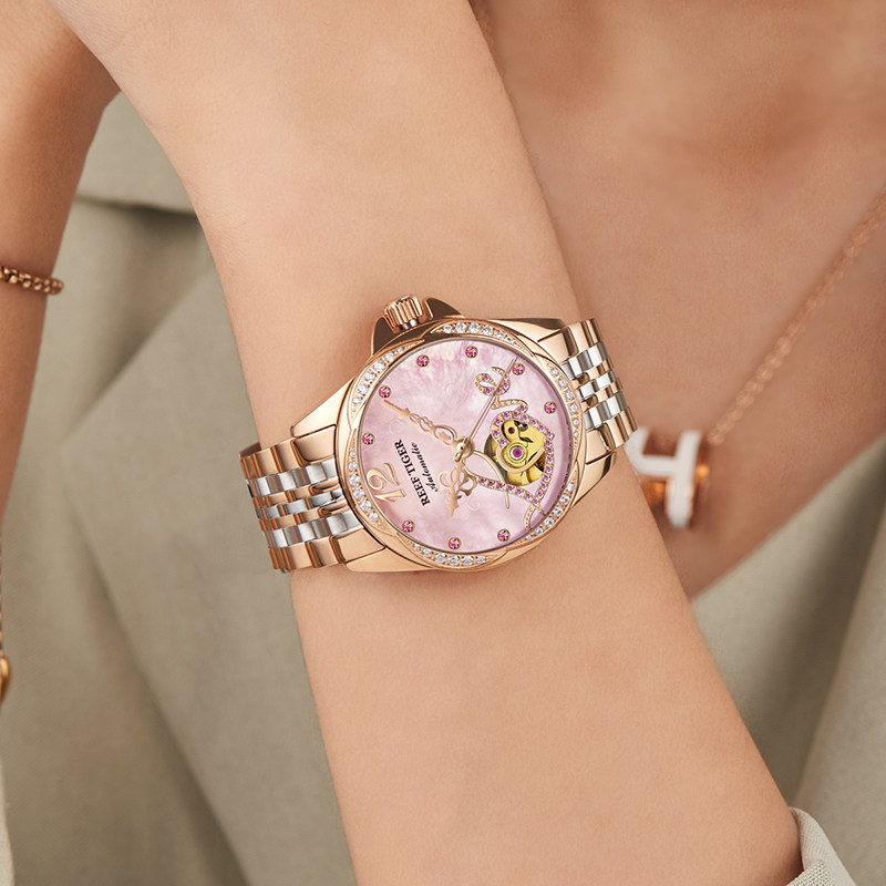 瑞夫泰格正品机械表女士全自动指针 瑞夫泰格昱琪国产腕表