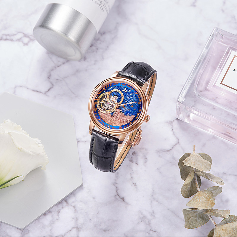 瑞夫泰格城市印象女士潮流机械表 瑞夫泰格昱琪国产腕表