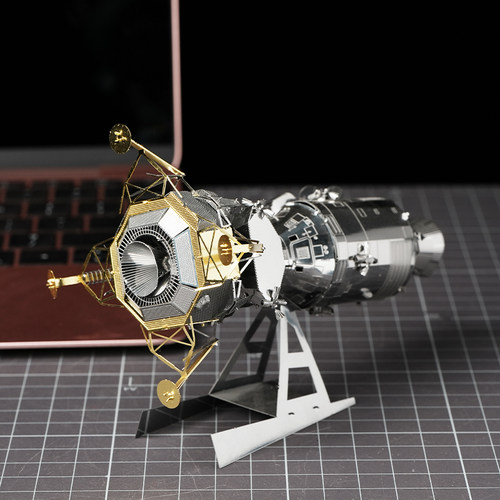 全金属拼装模型D立体DIY3拼图玩具摆件阿波罗登月舱航天飞机哈勃 - 图1