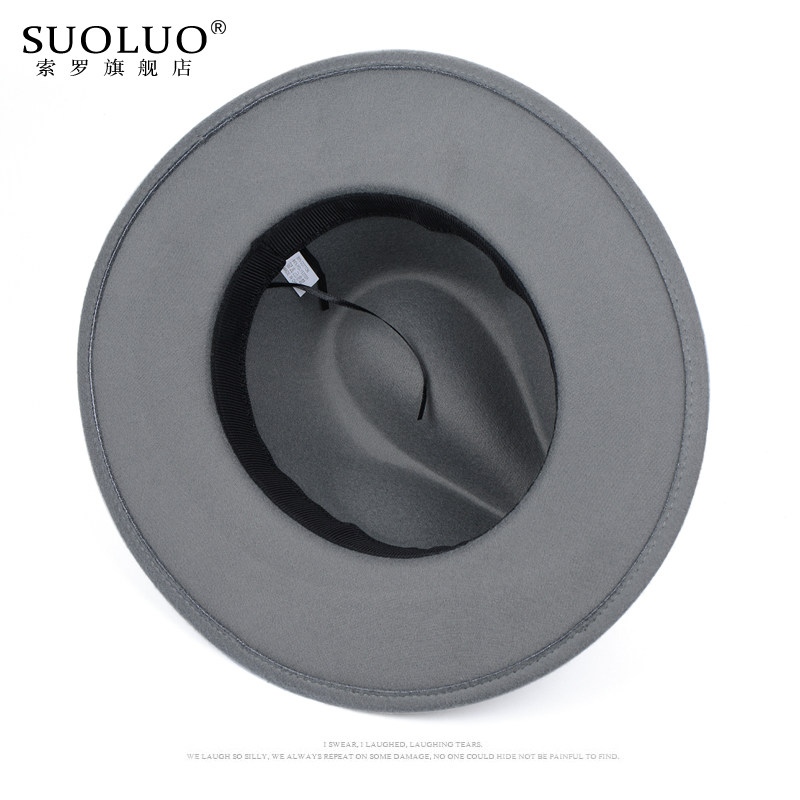 黑色英伦宽檐礼帽秋冬季女士爵士帽大檐男上海滩帽毛呢绅士大毡帽,淘宝优惠券,粉丝福利购,淘宝优惠卷