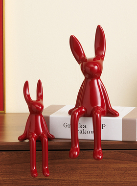 本命年礼物新年摆件红色桌面悬浮背景墙玄关电视柜酒柜洞洞板装饰