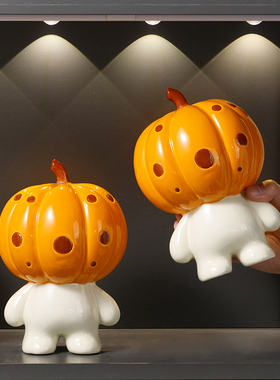 南瓜丸现代北欧卡通可爱趣味彩釉抽象陶瓷手办摆件家居样板间装饰