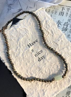 SUIYI 金丝檀木双圈佛珠手串女新中式黑檀绿檀小叶紫檀和田玉手链