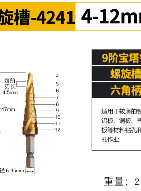 含钴宝塔钻头多功能打孔阶梯台阶扩孔器不锈钢钢铁铝板金属开孔器
