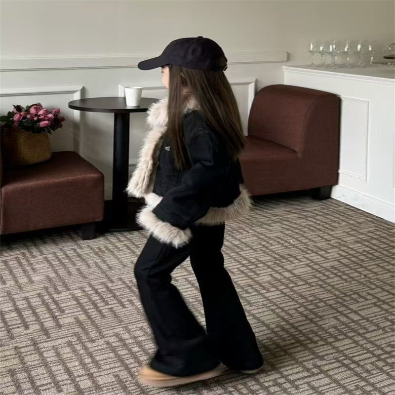 女童牛仔加绒外套秋冬装2025新款洋气儿童加厚网红牛仔衣女孩冬季,淘宝优惠券,粉丝福利购,淘宝优惠卷