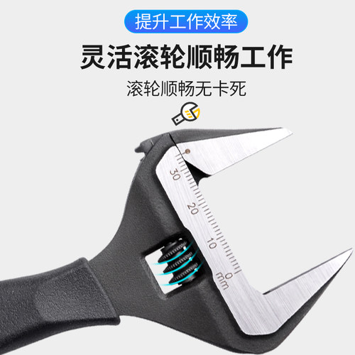 罗宾汉进口活动扳手正品活口扳手大开口活络扳手多功能铬钒钢超薄 - 图2