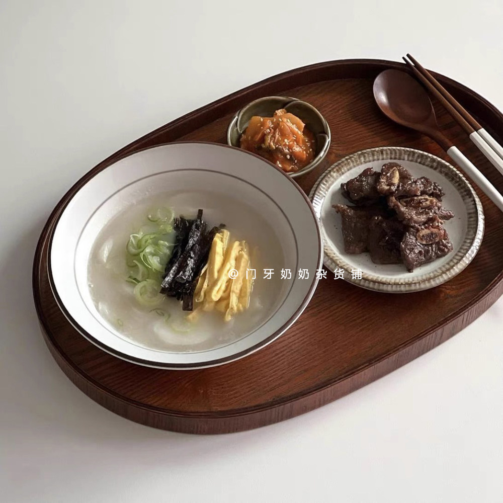 一人食原木日式木质托盘茶具餐盘咖啡厅餐厅托盘椭圆木托盘,淘宝优惠券,粉丝福利购,淘宝优惠卷