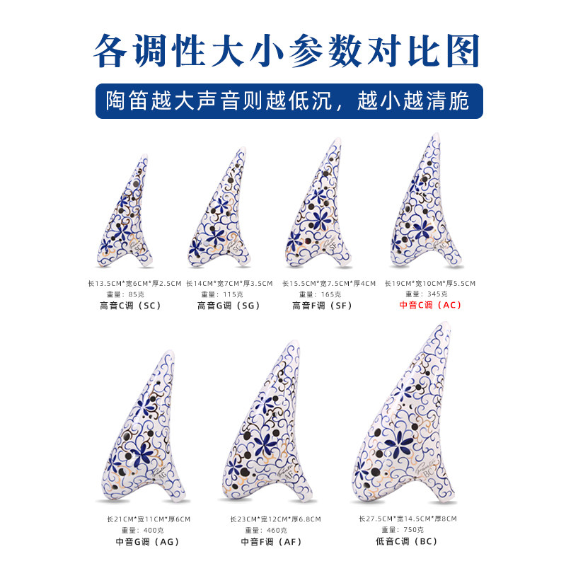【凡土】套系十二孔高中低音cfg陶笛 凡多乐器陶笛