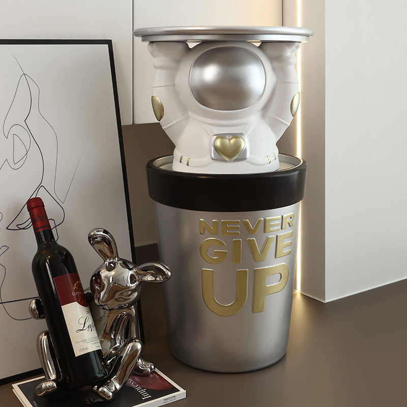 轻奢风宇航员落地摆件客厅茶几大型收纳桶高档沙发旁床头柜装饰品,淘宝优惠券,粉丝福利购,淘宝优惠卷