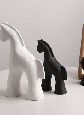 创意高级感艺术软装饰忠歌陶瓷马