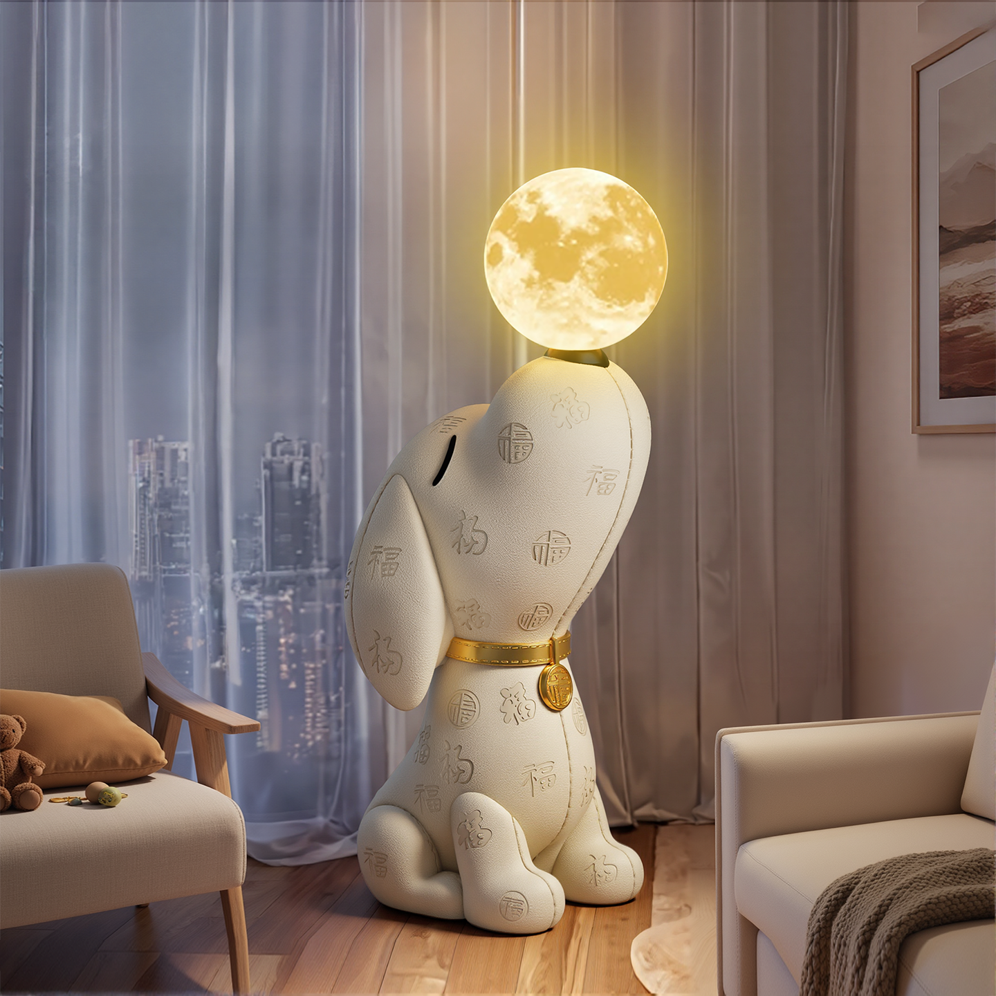 卡通风比格犬落地摆件存钱罐蓝牙音响客厅沙发旁装饰新居乔迁礼物,淘宝优惠券,粉丝福利购,淘宝优惠卷