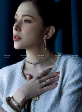 bvminc 5字水钻choker 抽拉项链