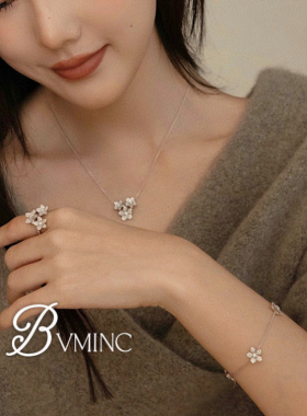bvminc GF三花 繁花 项链，耳钉 S925银