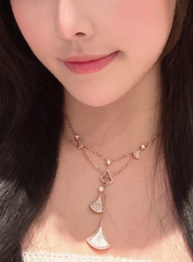 bvminc 双层裙子项链 5个裙子 玫瑰金项链 珠宝级