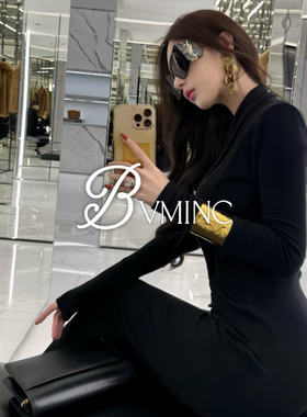 bvminc 金色复古做旧字母开口手镯