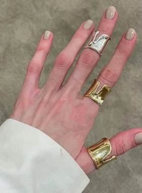 bvminv 唐嫣同款不规则开口戒指 可调节