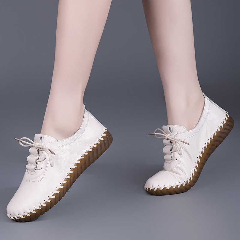 鞋子2025新款休闲鞋春季真皮牛筋底妈妈鞋软底软皮平底女鞋闰月鞋,淘宝优惠券,粉丝福利购,淘宝优惠卷