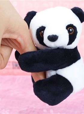 迷你熊猫夹子毛绒玩具小玩偶公仔盆栽卧室桌面小挂件可爱创意礼物