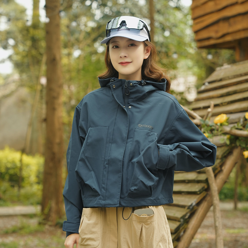 outdoor products 2025秋冬新款梭织外套女户外防泼水透湿短外套,淘宝优惠券,粉丝福利购,淘宝优惠卷