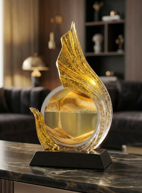 轻奢抽象沙漏造型客厅酒柜摆件