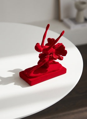 手工树脂红色小狗潮玩挂饰摆件