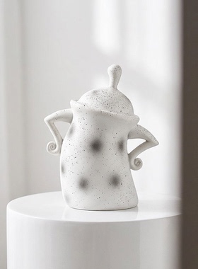 创意陶瓷奶瓶造型带盖桌面摆件