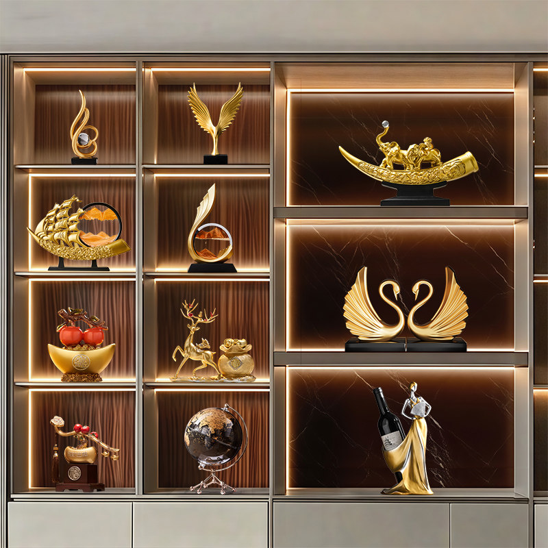 新中式客厅酒柜摆件轻奢高档家居软装背景墙展示柜装饰摆放工艺品,淘宝优惠券,粉丝福利购,淘宝优惠卷