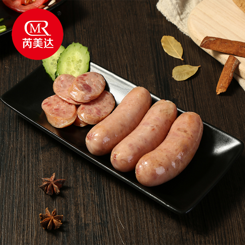 芮美达旗舰店火山石烤肠2斤肉肠地道肠原味热狗肠黑椒烤香肠整箱批发台湾0