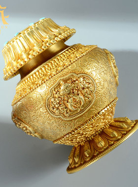 藏村铜立体雕花工艺桌面装饰摆件