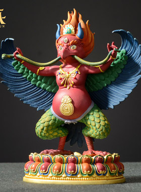 藏村铜鎏金彩绘藏式客厅铜器雕像