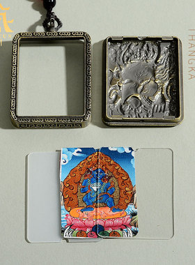 西藏手绘小唐卡吊坠款物颜料项链